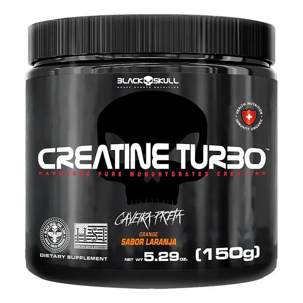 Suplemento Em Pó - 150g - Caveira Preta Black Skull Sabor Laranja