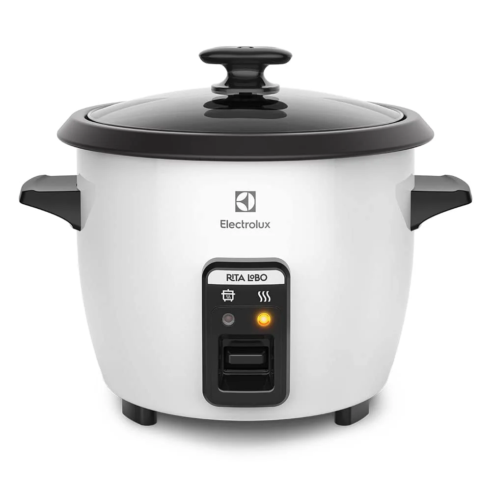 Electrolux Panela Elétrica vapor arroz capacidade 1,3L 7 xícaras manter aquecido panela removivel antiaderente tampa vidro RCB50 branca 220v por Rita Lobo