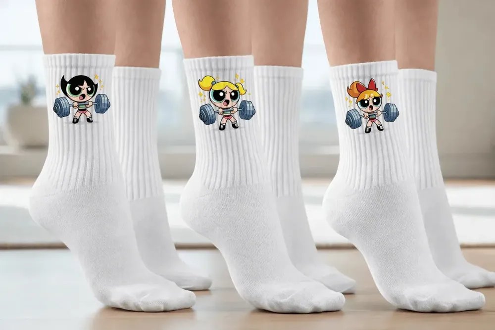 Kit 3 Pares Academia Treino Meninas Super Poderosas Maromba Branco Meninas Superpoderosas Un