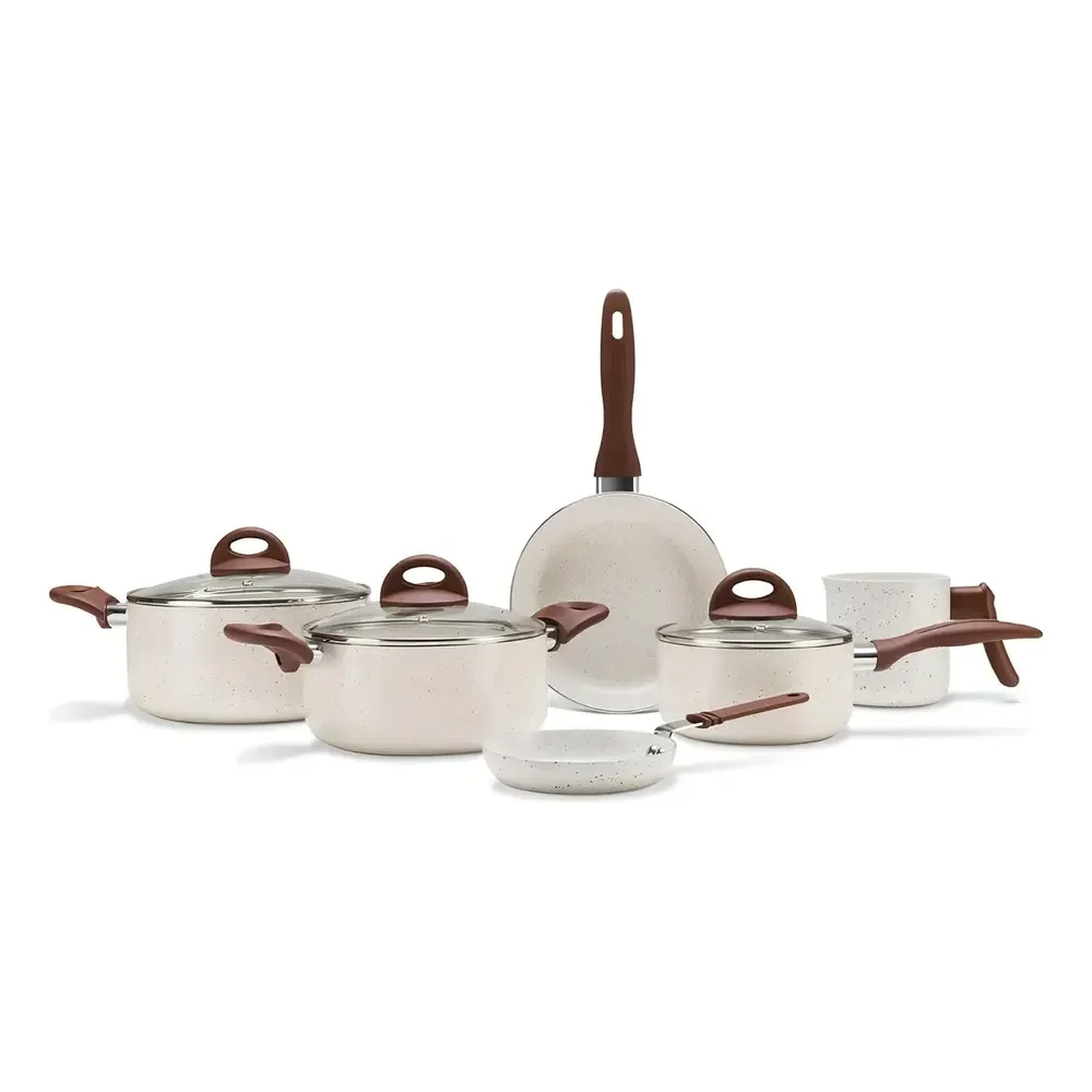 Jogo De Panelas Brinox Smart Plus 6pçs Ceramic Life Vanilla 4791/102 Baunilha