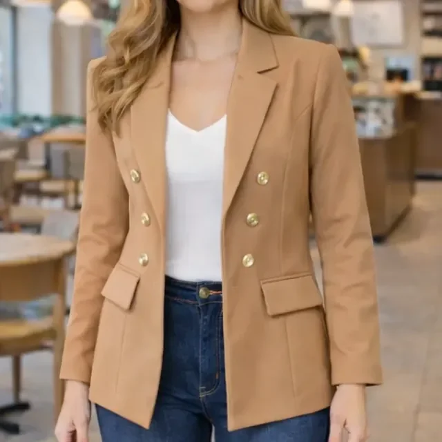 Blazer Feminino Alfaiataria Terninho Social Com Botões