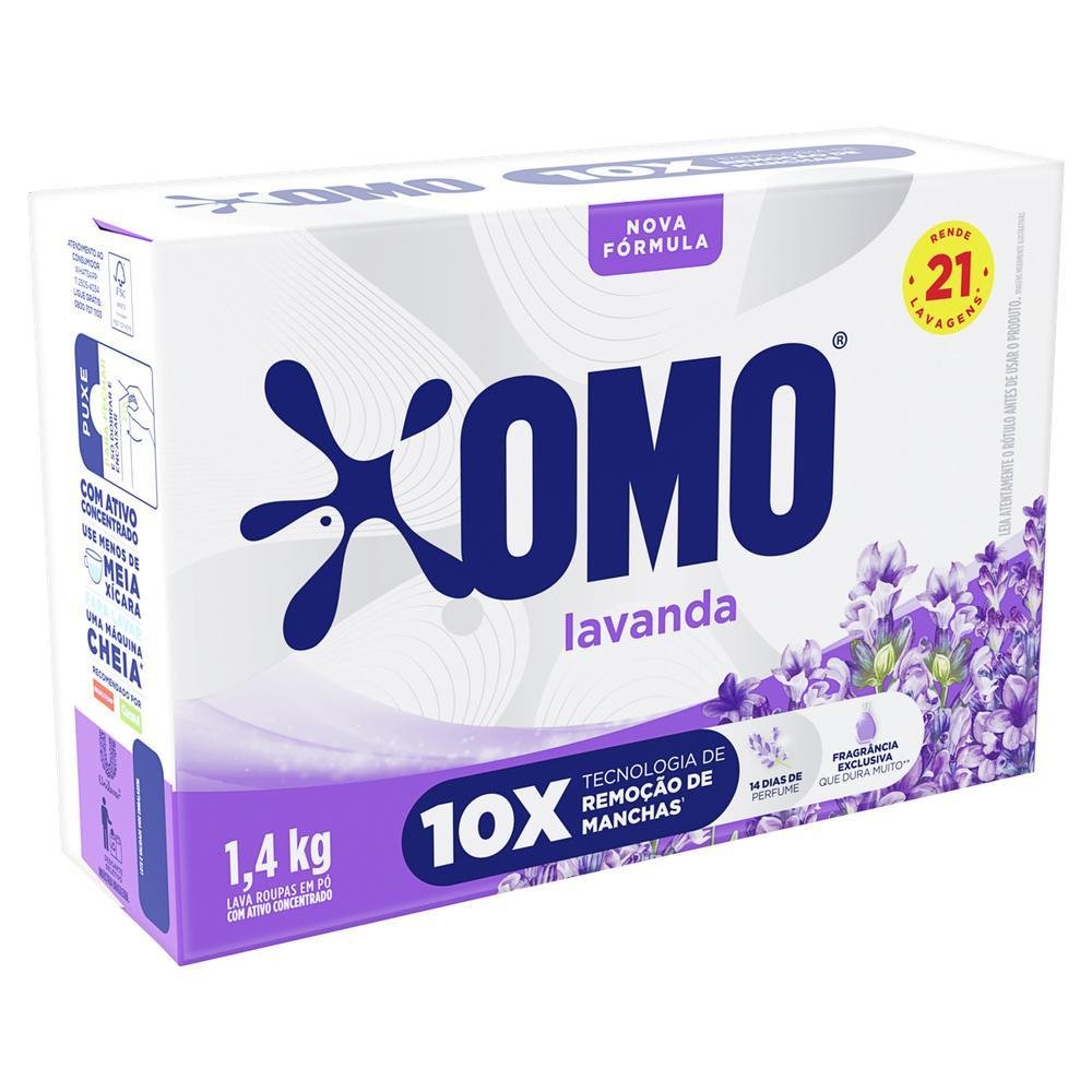 Lava-Roupas em Pó Omo Lavanda Caixa 1,4kg