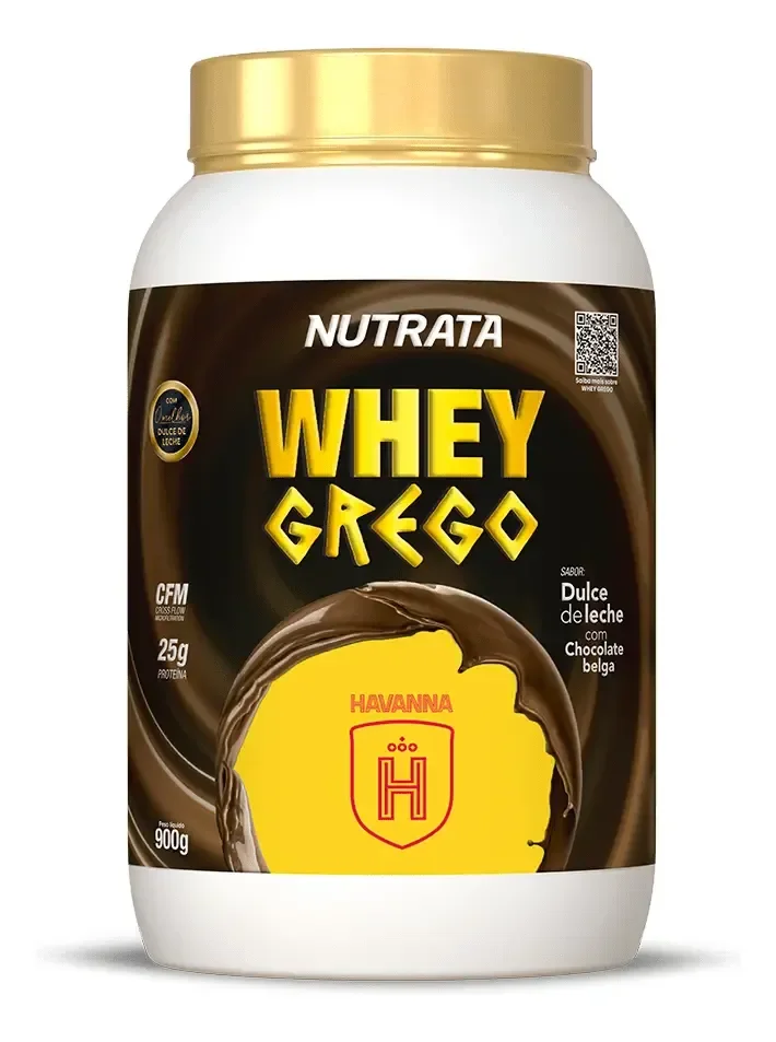 Whey Protein Grego Havanna Pote 900g Grow Thisold - Nutrata Sabor Doce De Leite Com Chocolate Belga
