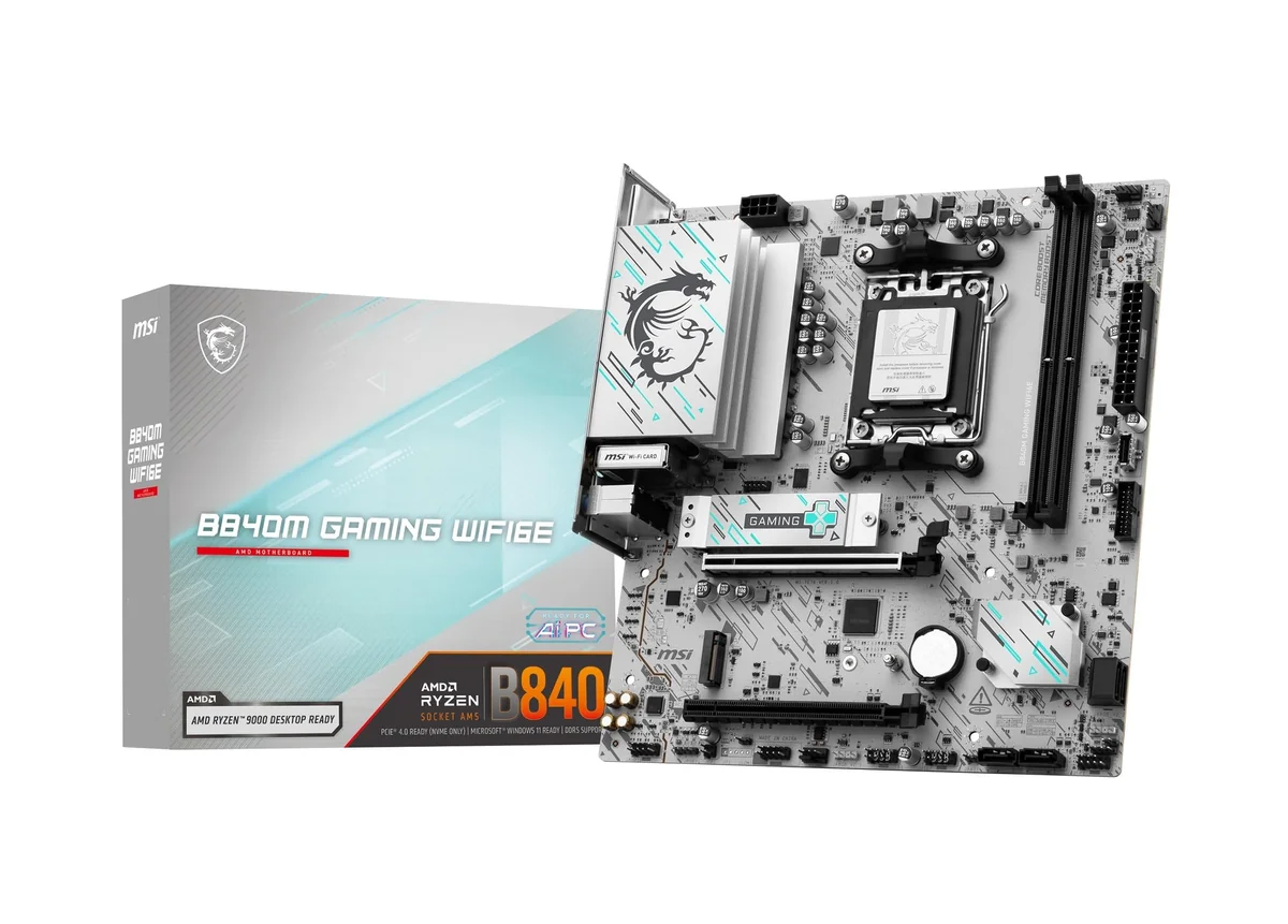 Placa Mãe MSI B840M GAMING WIFI6E (AM5/2xDDR5/HDMI/DisplayPort/M.2/USB 3.2)