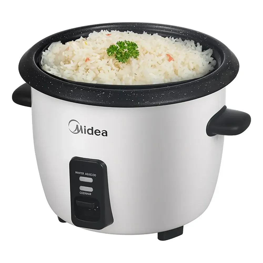 Panela De Arroz Elétrica Midea 7 Xícaras Cozimento Á Vapor Com Tampa De Vidro Branco 127v 60hz