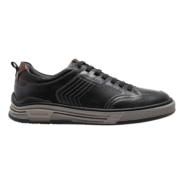 Tenis Democrata 100% Couro Sapatenis Versatil Casual Moderno