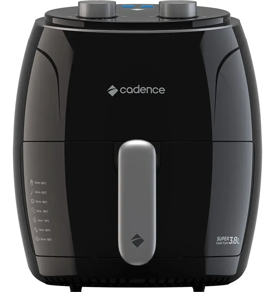 Fritadeira Sem Óleo Super Cook Fryer Frt410 3,8l Cadence Cor Preto