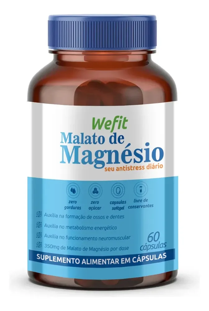 Malato De Magnésio Wefit 60 Cápsulas Sem Sabor