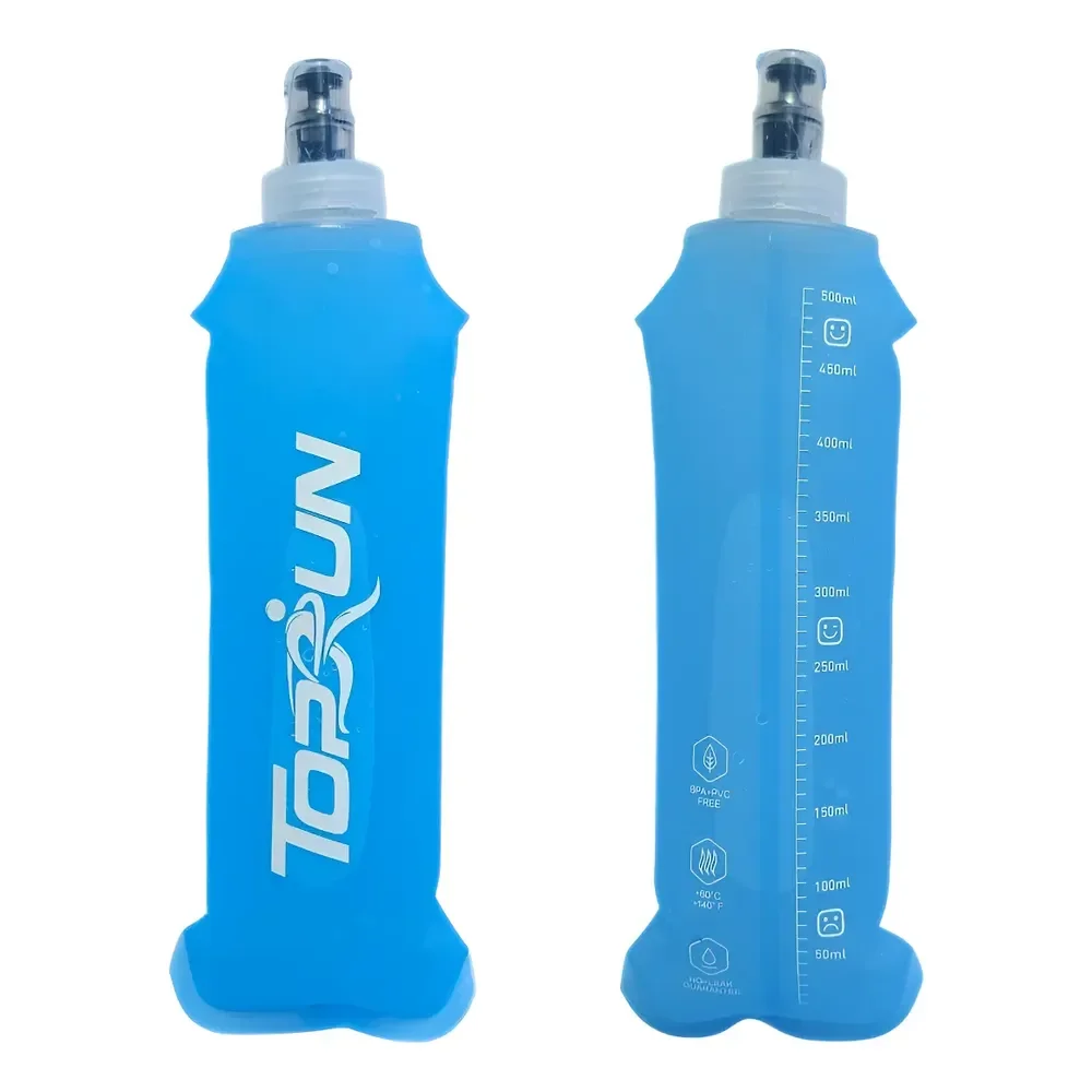 Garrafa Hiratação Silicone Soft Flash Azul 500ml Azul