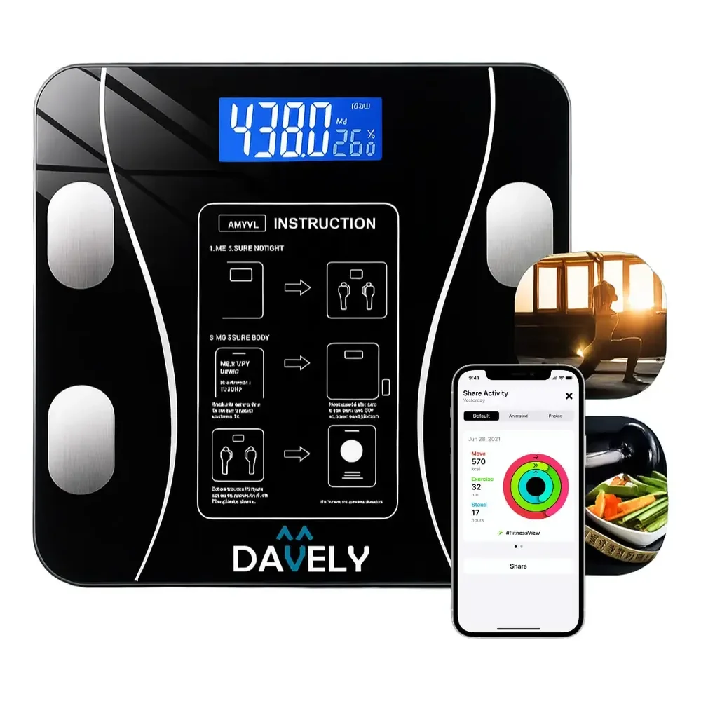 Balança Digital Bioimpedância Bluetooth Corporal Aparelho Preto