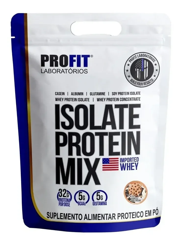 Suplemento en pó ProFit Laboratórios Proteínas de Isolate Protein Mix sabor cookies & cream x 900g