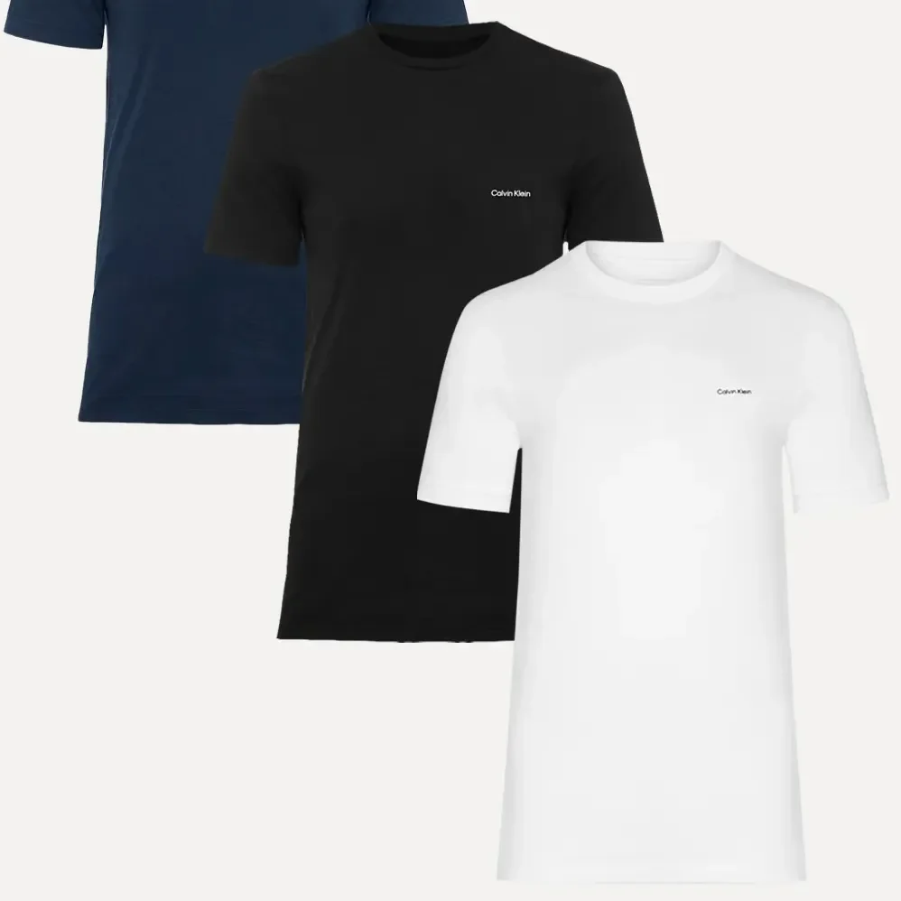 Kit Camisetas Calvin Klein | Masculina Preta/branca/marinho Preta/branca/marinho M/m
