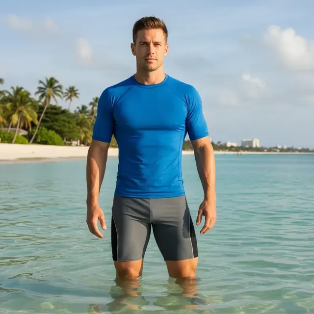 Bermuda P/ Natação Esportiva Solar Max Proteção Uv Fpu 50+