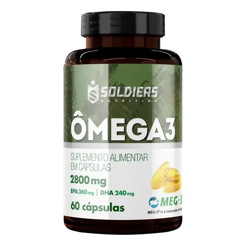 Ômega 3 1000mg 60 Cápsulas Soldiers Nutrition Coração Vitamina Sem Sabor
