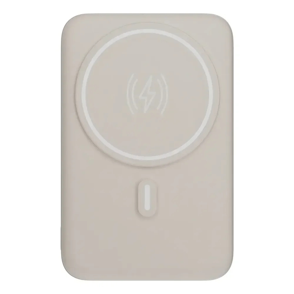 Carregador Portátil Power Bank Indução 10.000 Magsafe Com Suporte Dobrável Geonav Off White