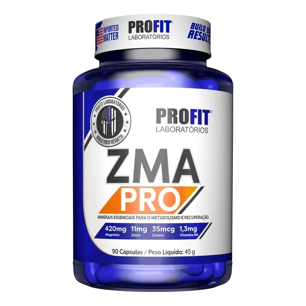 Zma Pro 90 Cápsulas Profit - Suplemento De Vitamina B6 Do Complexo B, Picolinato De Cromo, Bisglicinato De Zinco, Bisglicinato De Magnésio Sem Sabor