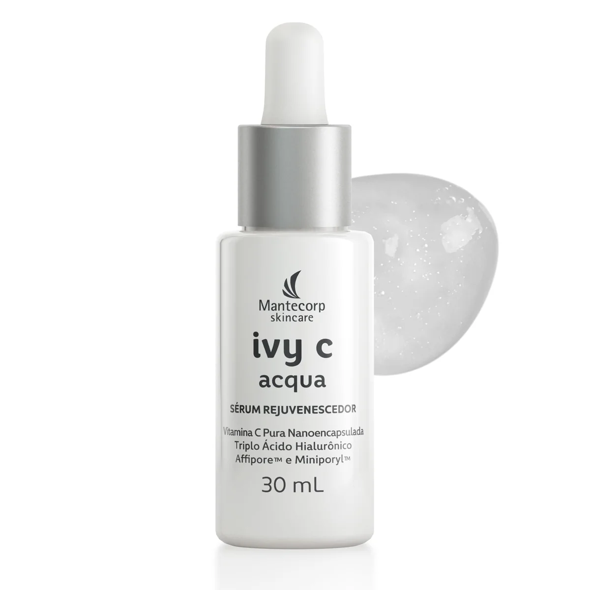 MANTECORP - Creme Rejuvenescedor Facial Ivy C Acqua - Reduz Rugas, Controla Oleosidade e Poros Dilatados, Vitamina C Pura Nanoencapsulada - 30ml