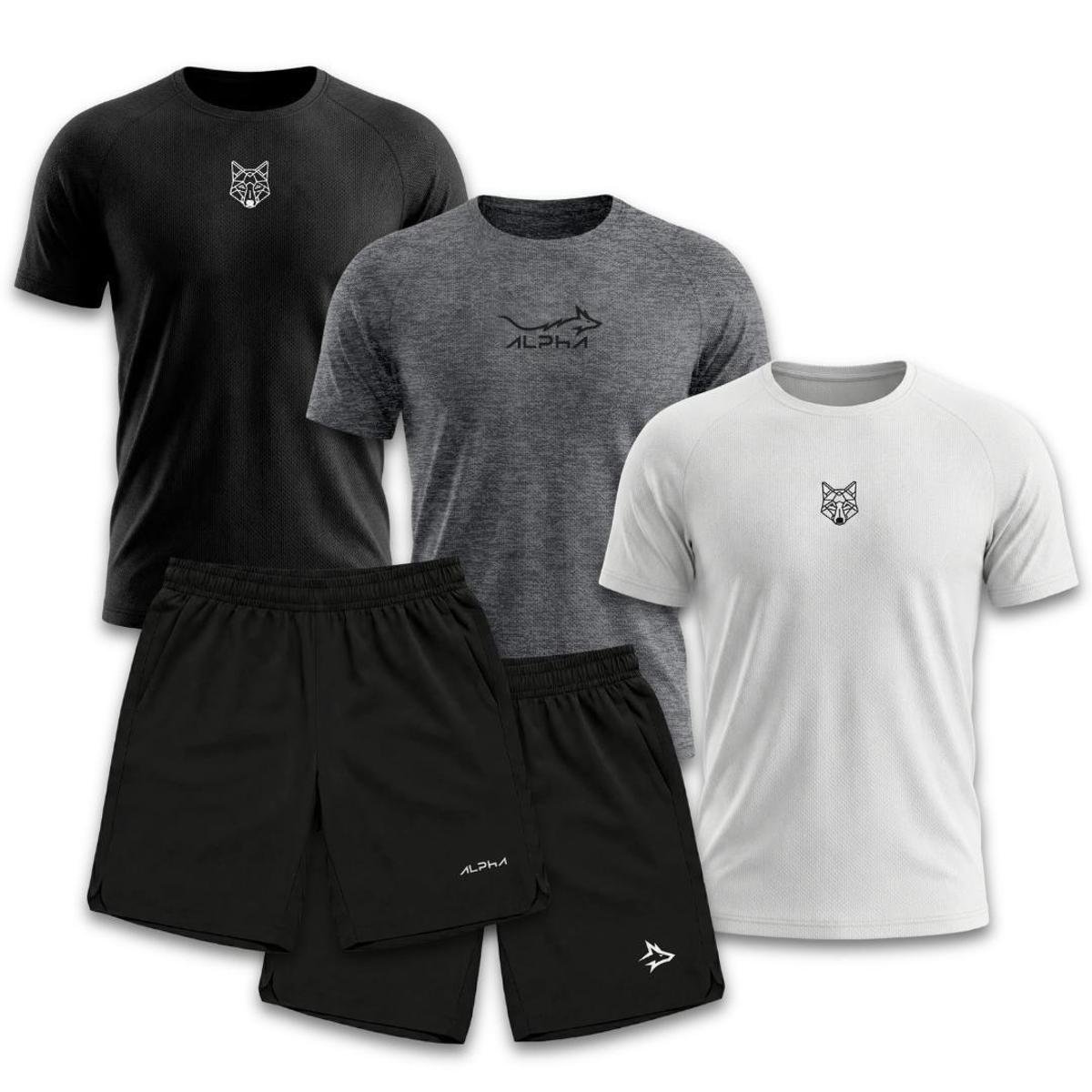 Kit 5 Peças Dry Masculinas Treino Academia Alpha