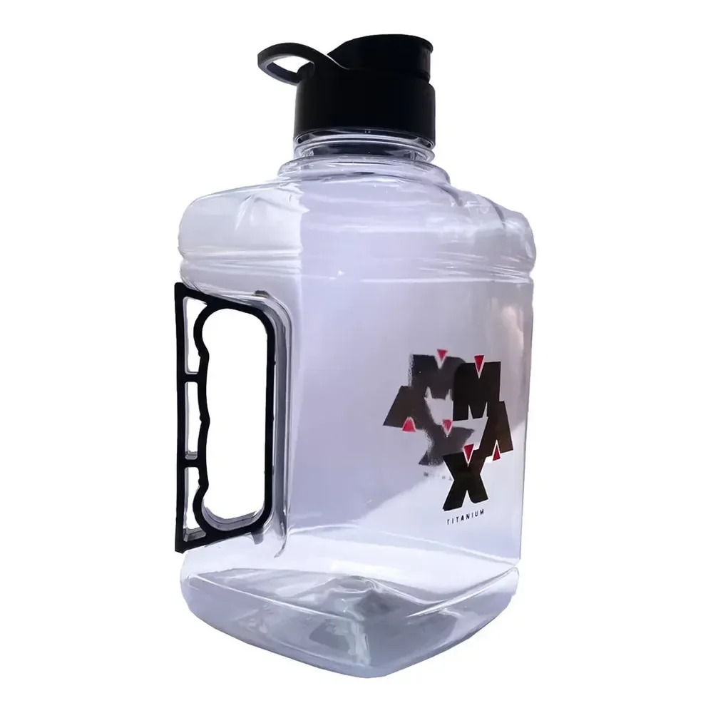 Galão Max Titanium 1,5 Litro Quadrado Academia Transparente