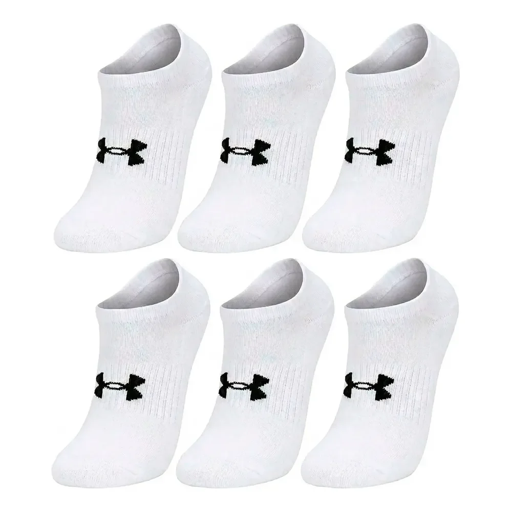 Kit 6 Pares De Meias Core Cotton Invisível Under Armour Branco Liso 41-44