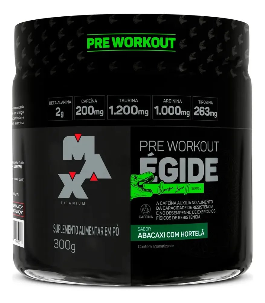 Pré Treino Égide 300g Abacaxi Com Hortelã Max Titanium