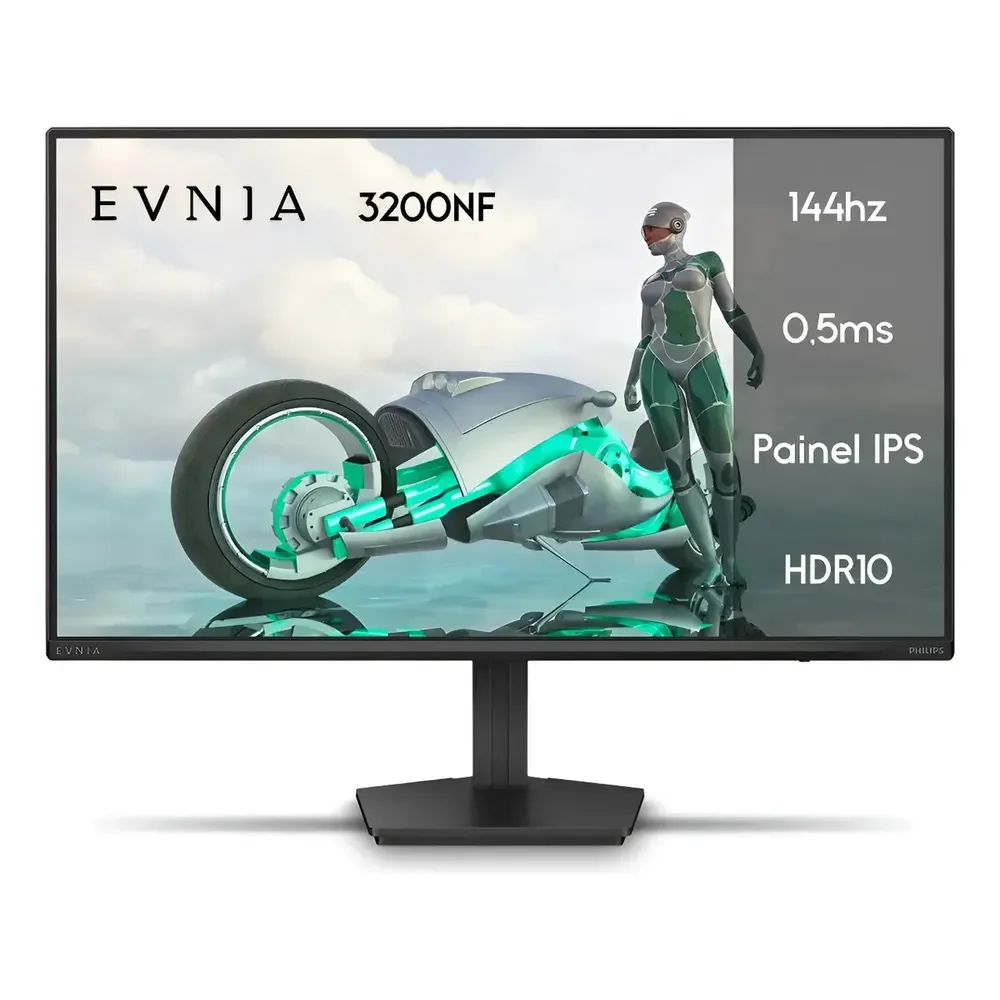 Monitor Gamer Phillips 24 Evnia Ips 144hz 0.5ms Wide Fullhd Preto 127/220v