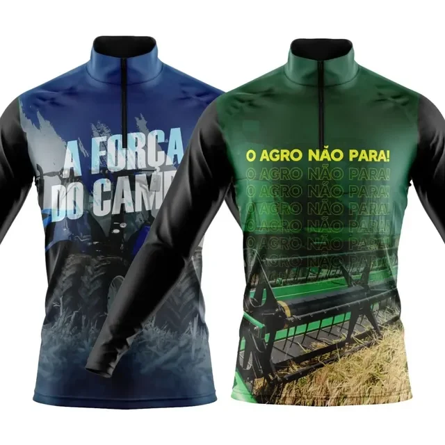 Kit 2 Camisas Agro Camiseta Proteção Solar Uv Fazenda Roça