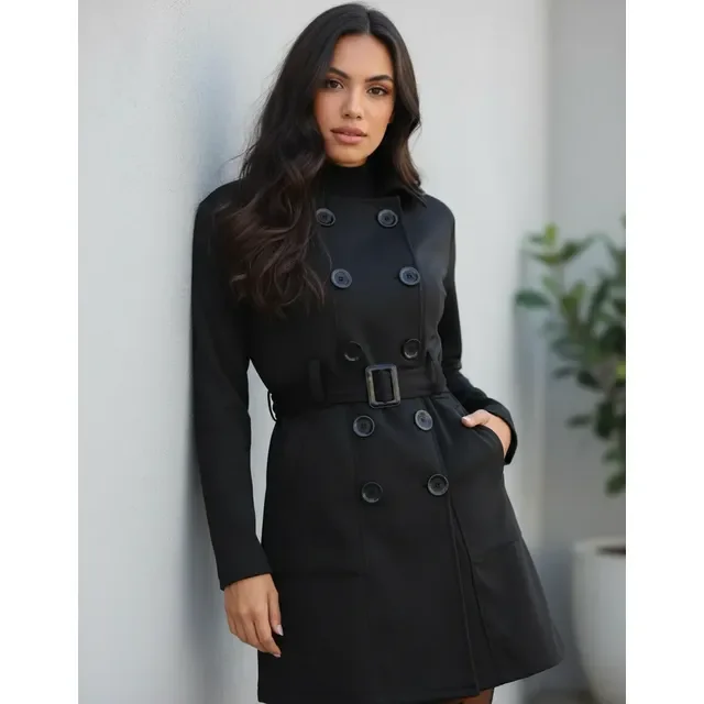 Sobretudo Casaco Feminino Com 10 Botoes