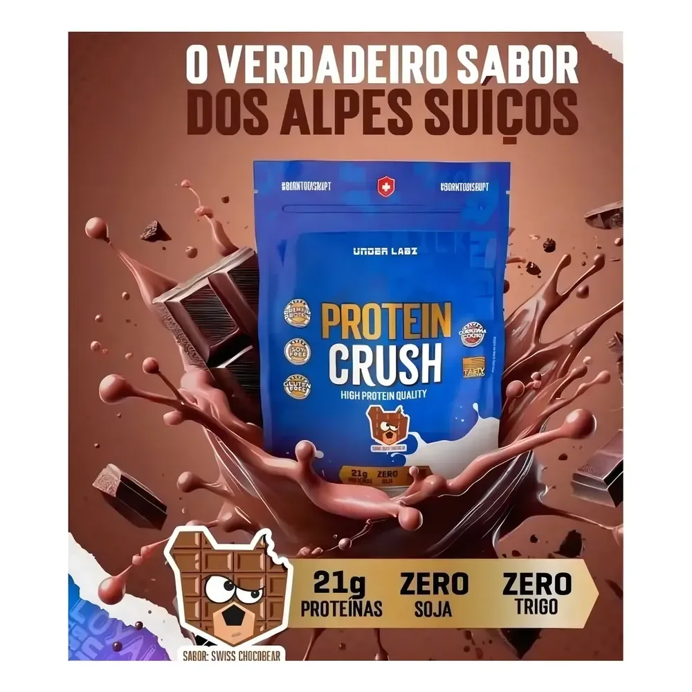 Whey Protein Crush Refil C/900g Under Labz Sabor Chocobear Chocobear