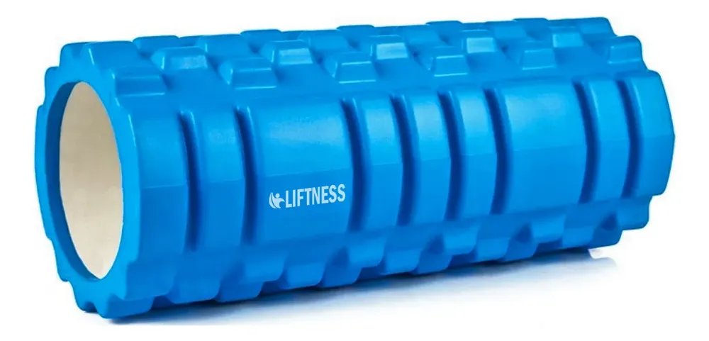 Rolo Massagem Foam Roller Liberação Miofascial Soltura Yoga Azul 30 Cm