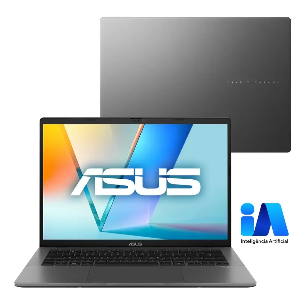 Notebook Asus Vivobook S14 Ai Pc, Intel Core Ultra 5, 32gb Ram, 1tb Ssd, Windows 11 Home, Tela 14  Ips, Matte Gray - S3407ca-ly115w