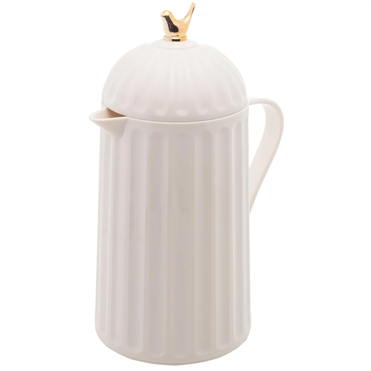 WOLFF Garrafa Térmica de Plástico Bird Branca 600ml - Enxoval - Organização - Decoração - Cozinha - Mesa Posta - Utilidades Domésticas - Perfeita Para Café e Chá