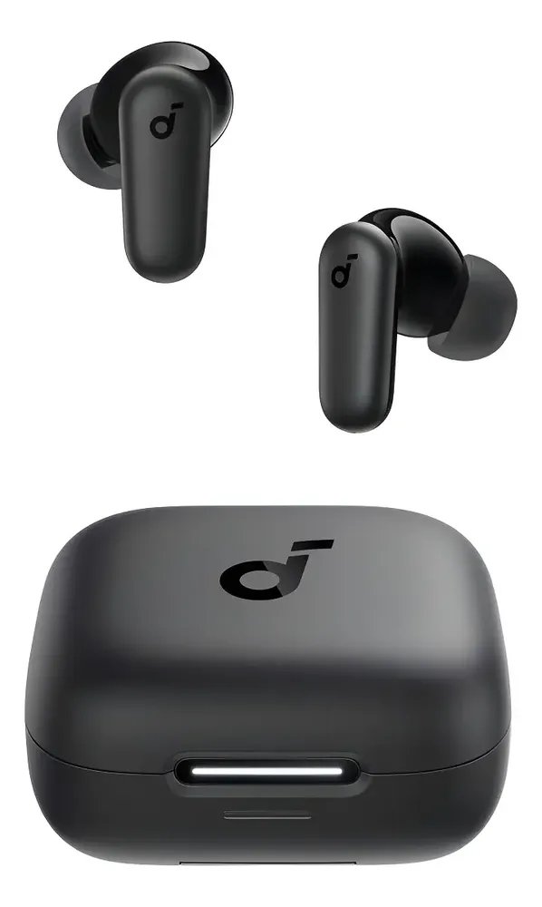 Fone de Ouvido Bluetooth 5.4 soundcore P30i da Anker, Cancelamento de Ruído Adaptativo, Graves Poderosos, 45H de Reprodução, Estojo 2-em-1 com Suporte para Celular, IP54, Fone sem fio TWS, Preto