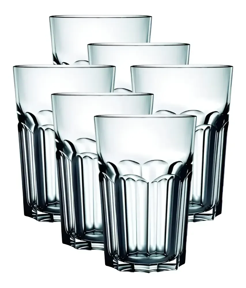 Copos de Vidro Grosso Original line Glass de 400 ml Água Suco Drink Premium Cor Transparente