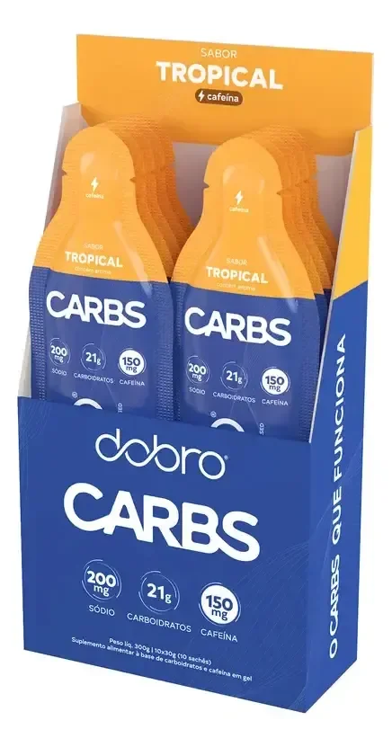 Carbs Gel Com Cafeina 10un De 30g - Dobro Sabor Tropical