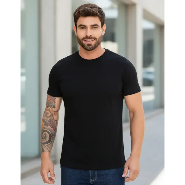 Camiseta Básica 100% Algodão Masculina Premium Manga Curta