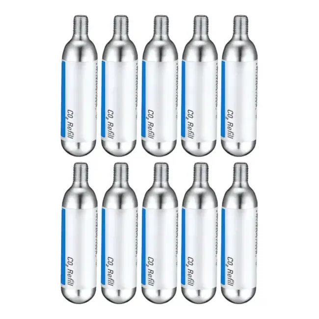 10x Cartucho Refil Cilindro De Co2 16g Pneu Bicicleta Moto Cor Prata