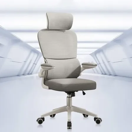 Cadeira Escritório Ergonômica Python Fly B07 Cinza Com Suporte Lombar Malha