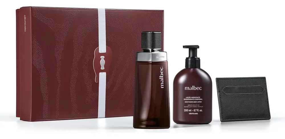 O Boticário Malbec Kit Presente 3 Itens