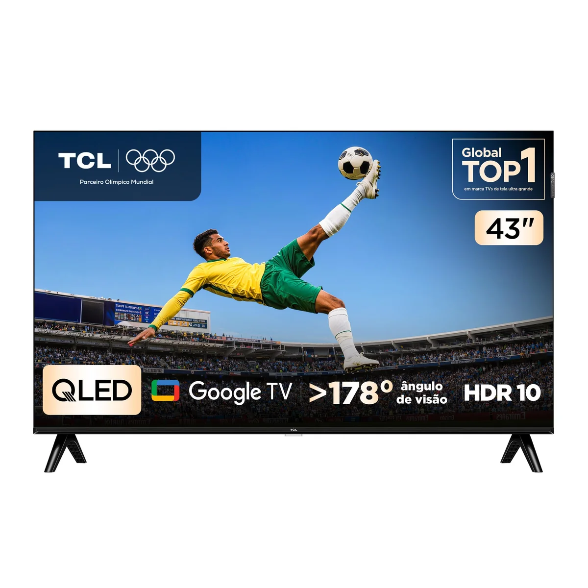 TCL, Smart TV, 43 Polegadas, FHD QLED, WiFi, Bluetooth, Google TV, 2 HDMI, HDR10, Dolby Audio, 43S5K