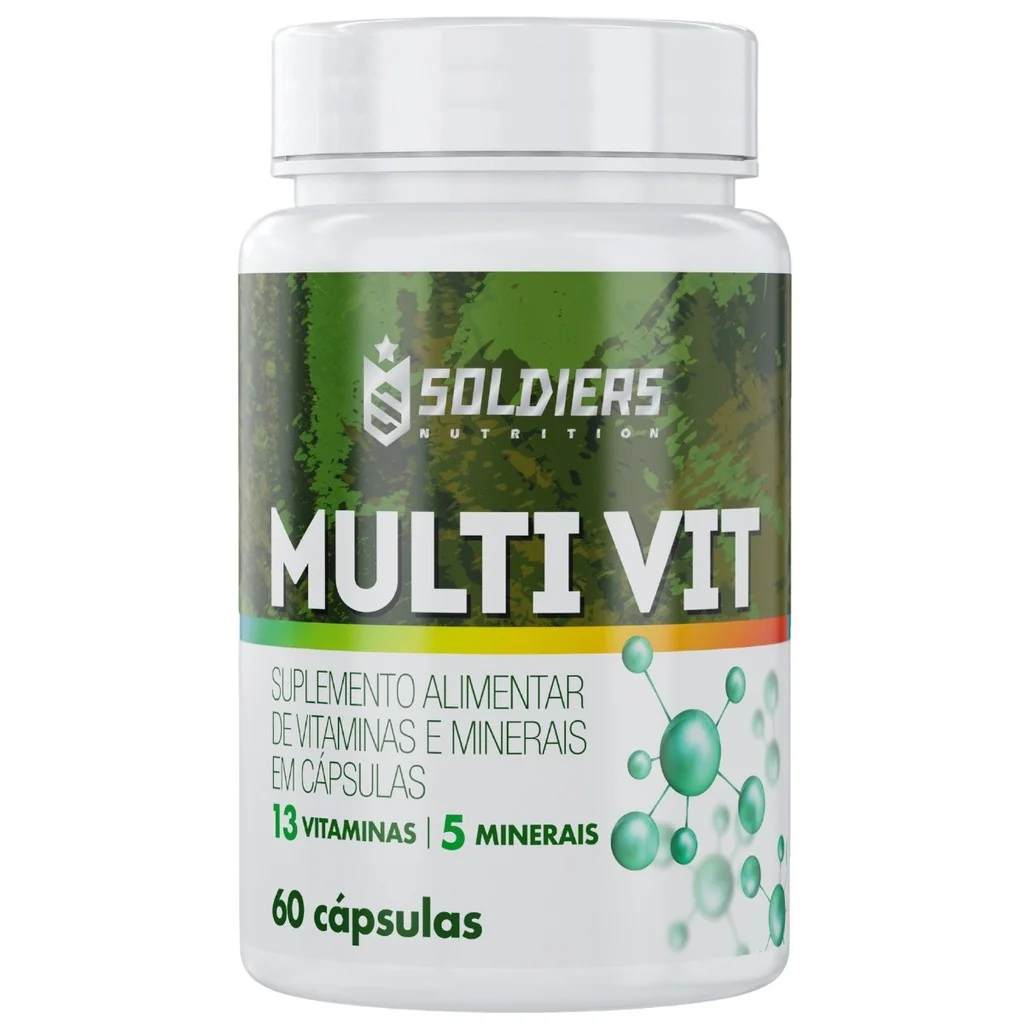 Multivitamínico 60 Caps 5 Minerais 12 Vitaminas Soldiers Nutrition Completo Saúde Imunidade Energia