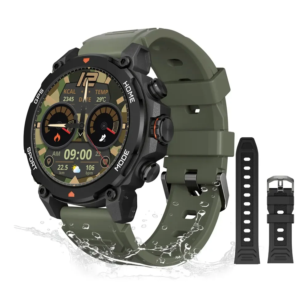 Relógio Smartwatch Aurafit Trek 1 Esportivo E Gps 1.43  Preto Sport Verde/preto