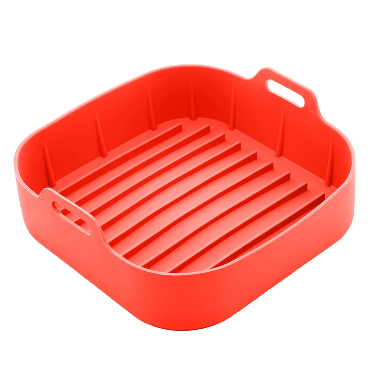 LYOR - Forma Quadrada de Silicone para Air Fryer Vermelha 20cm x 7cm