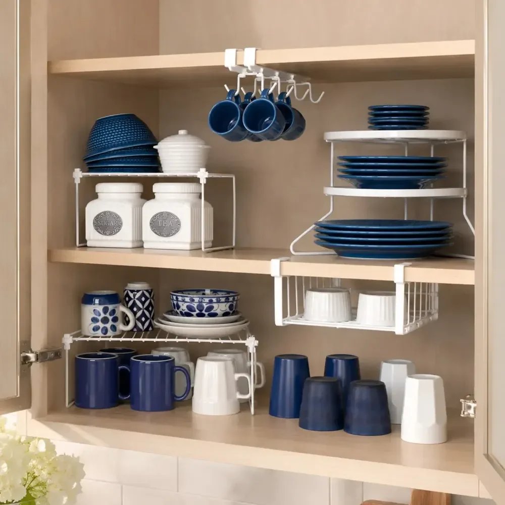 Organizador De Armário De Cozinha Kit Com 5 Organizadores