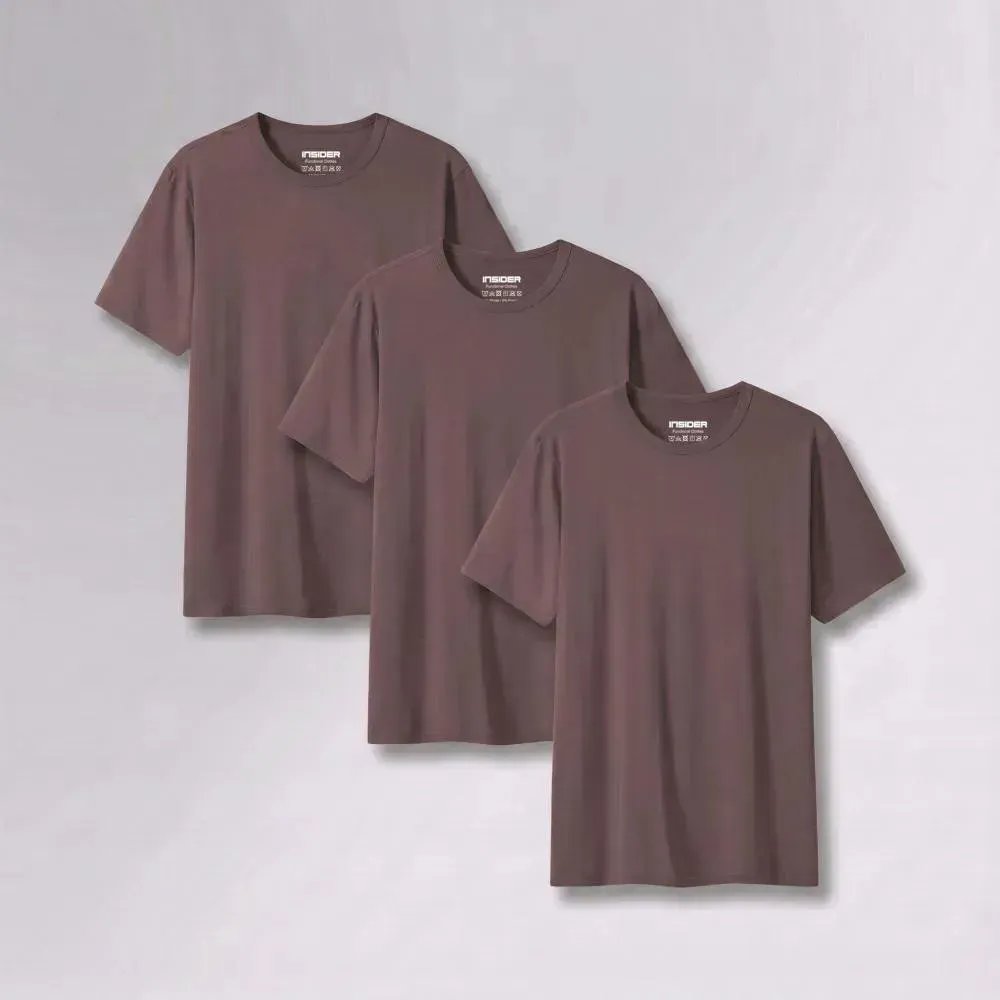 Kit 3 Camisetas Light T-shirt Insider Marrom Xgg Liso