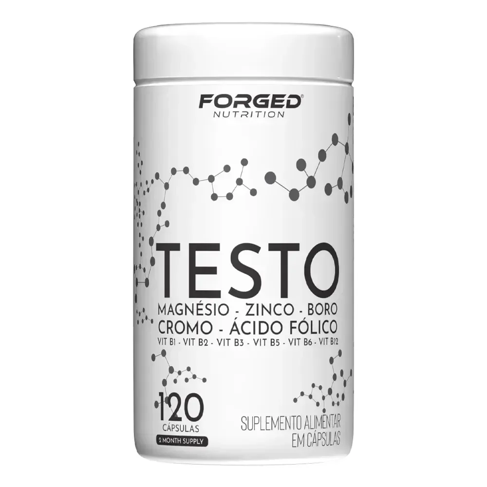 Testo Forged - Zinco, Magnésio, Boro, Cromo, Vitamina D3, B12 - Precursor Da Testo - 120 Cápsulas - Forged Nutrition Sem Sabor