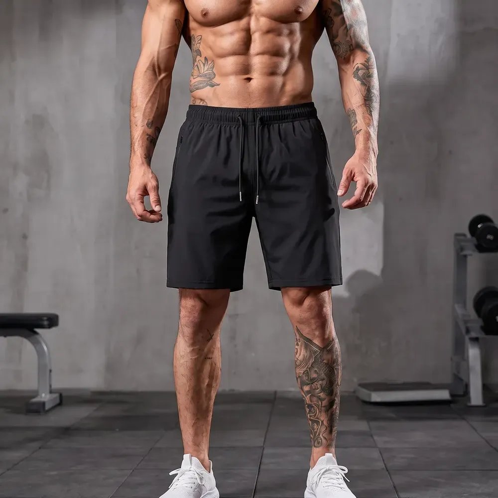 Short Masculino Bermuda Esportiva Slim Fit Secagem Rápida Preto G