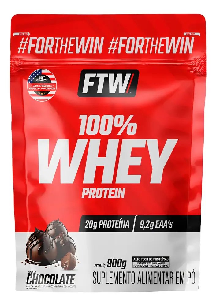 Whey Protein 100% Concentrado Refil 900g Ftw Sabor Chocolate Chocolate