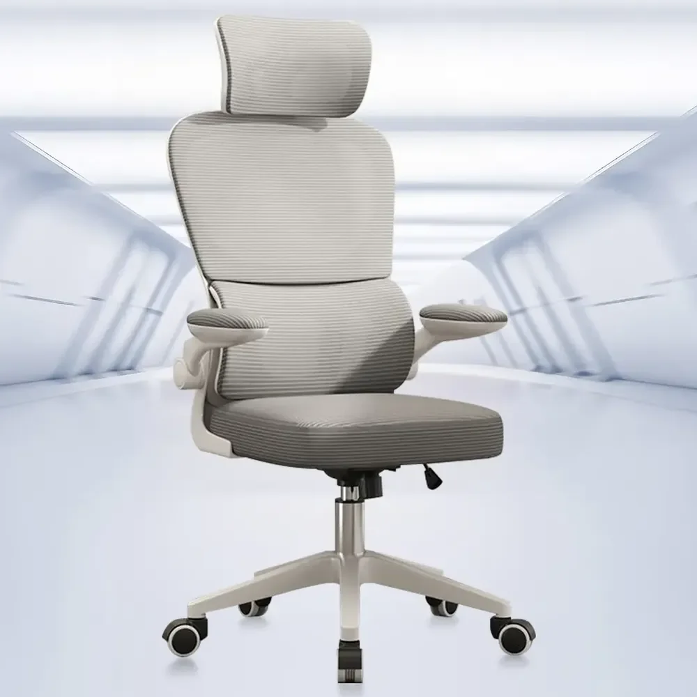 Cadeira Escritório Ergonômica Python Fly B07 Cinza Com Suporte Lombar