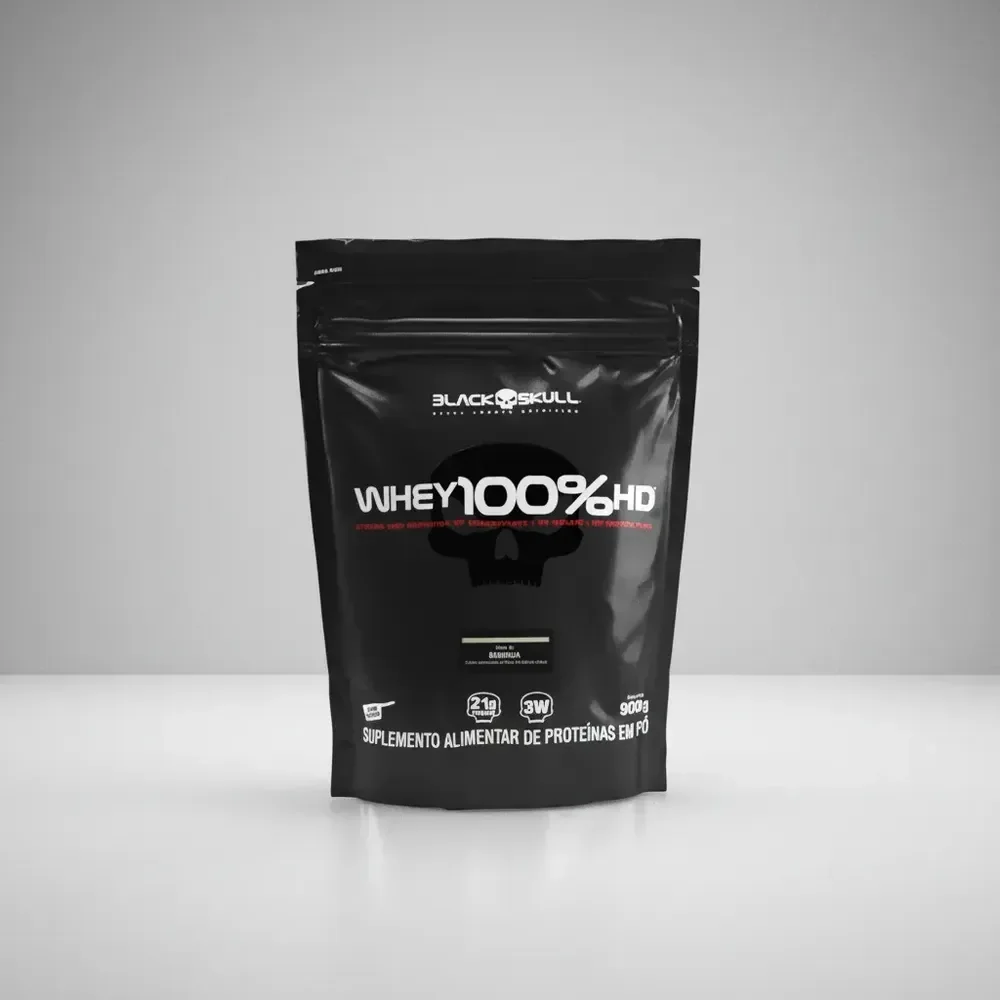 Whey 100% Hd Refil Black Skull - 900g (wpc, Wpi E Wph) Sabor Cookies & Cream